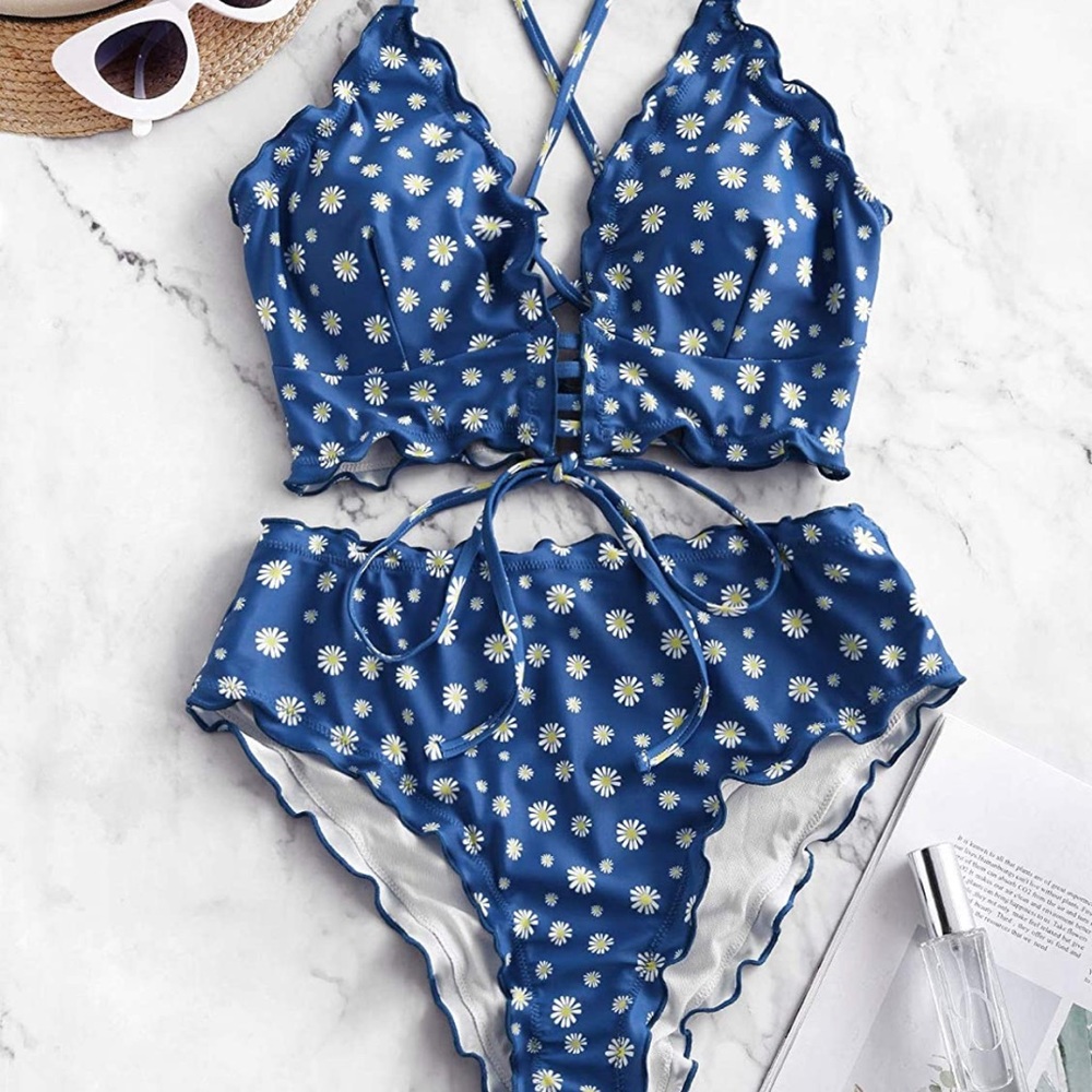 Zaful Blue Bikini Set Size Medium